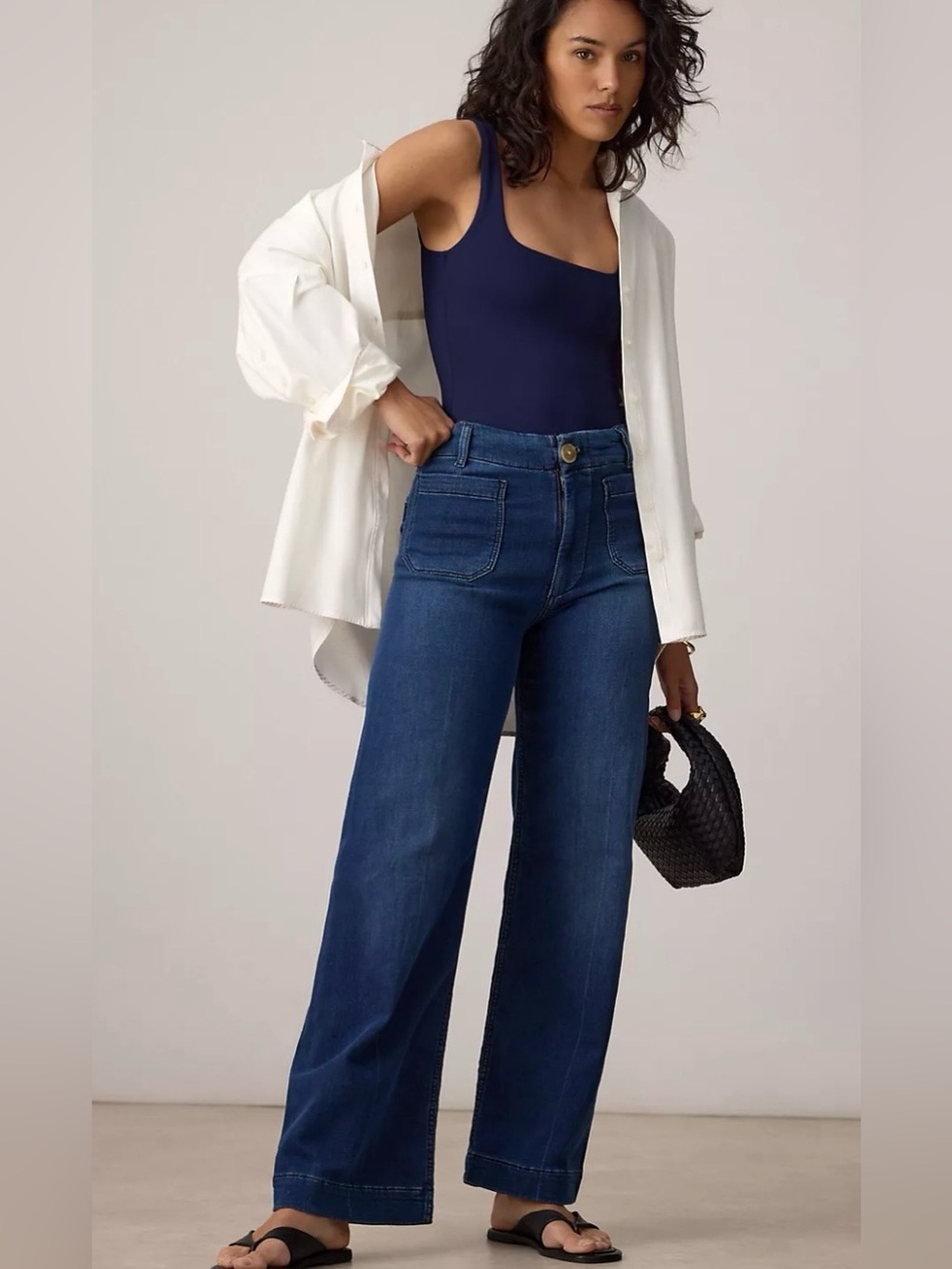 CURRENT! Maeve for Anthropologie The Colette High-Rise Wide-Leg Women Jeans NWOT
